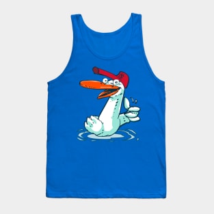 funny duck on the lake sweet cartoon Tank Top